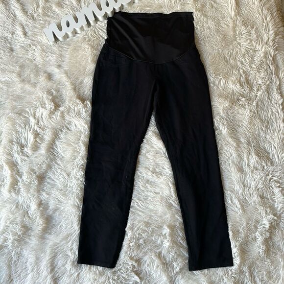 S.O.N.G Maternity Black Stretch Jeggings Pants Capri Size Medium SONG - Picture 1 of 6